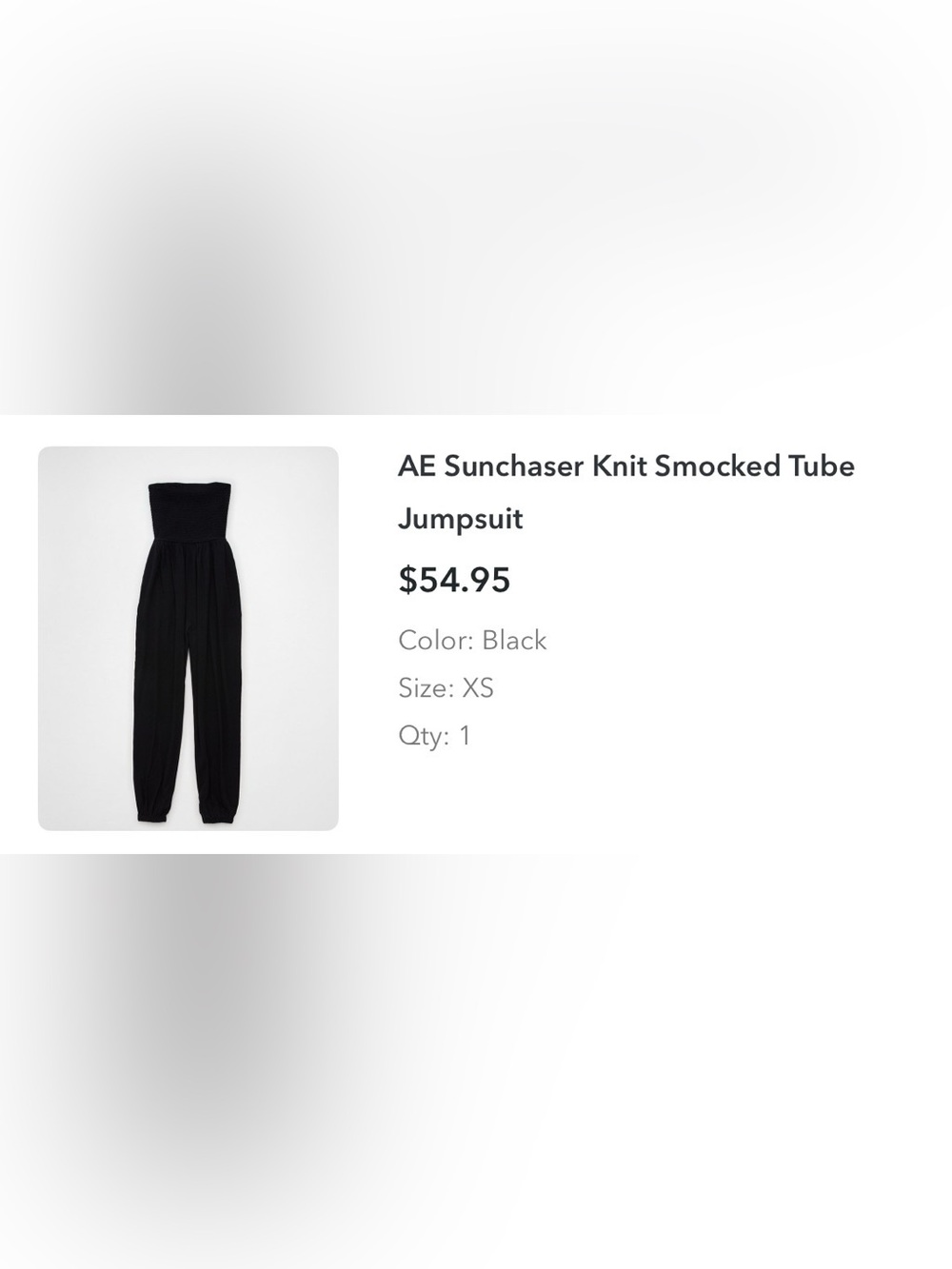 American Eagle Outfitters Sunchaser Knit Smocked Tube Jumpsuit - Black XS